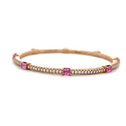 EXTENSIBLE 18K Rose Gold Pink Sapphire and Diamond Stretch Bracelet